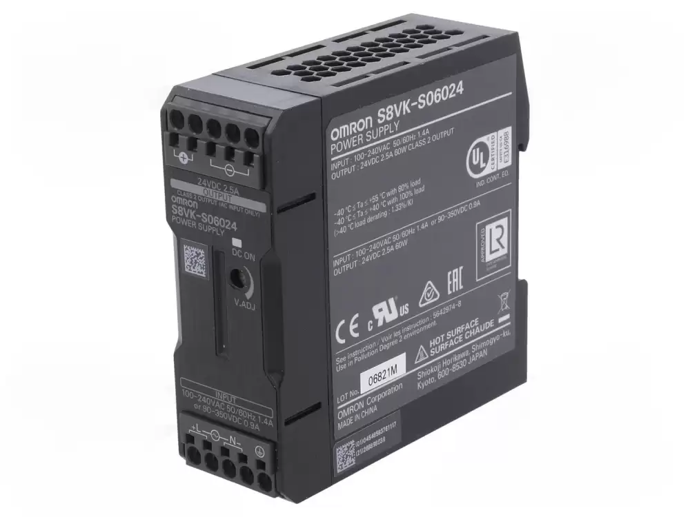 OMRON-S8VK-S06024 Power Supply switched-mode for DIN rail 60W 24VDC 2.5A  