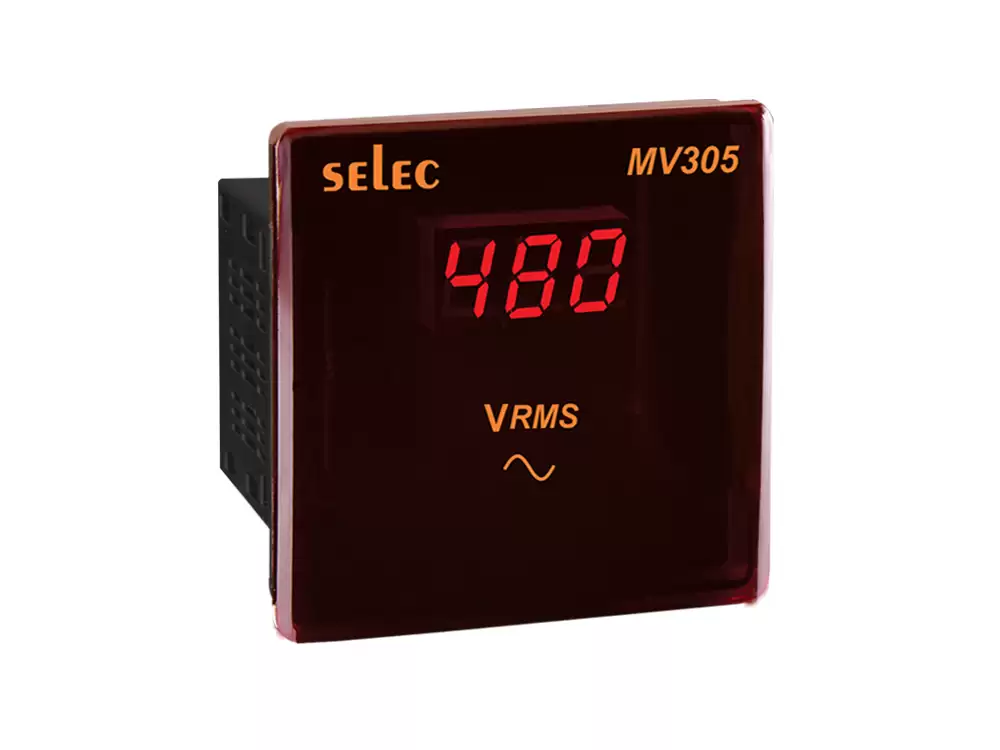 Selec MV205 ,LED Voltmeter,1, 72x72mm,50 to 480 V measurement,Supply voltage of 240V AC 20, 110V AC 20