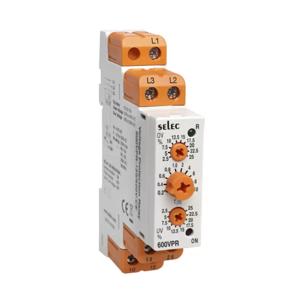 SELEC-600VPR-1-130/320-CE, 1-2W, UNDER  OVER VOLTAGE, PHAS