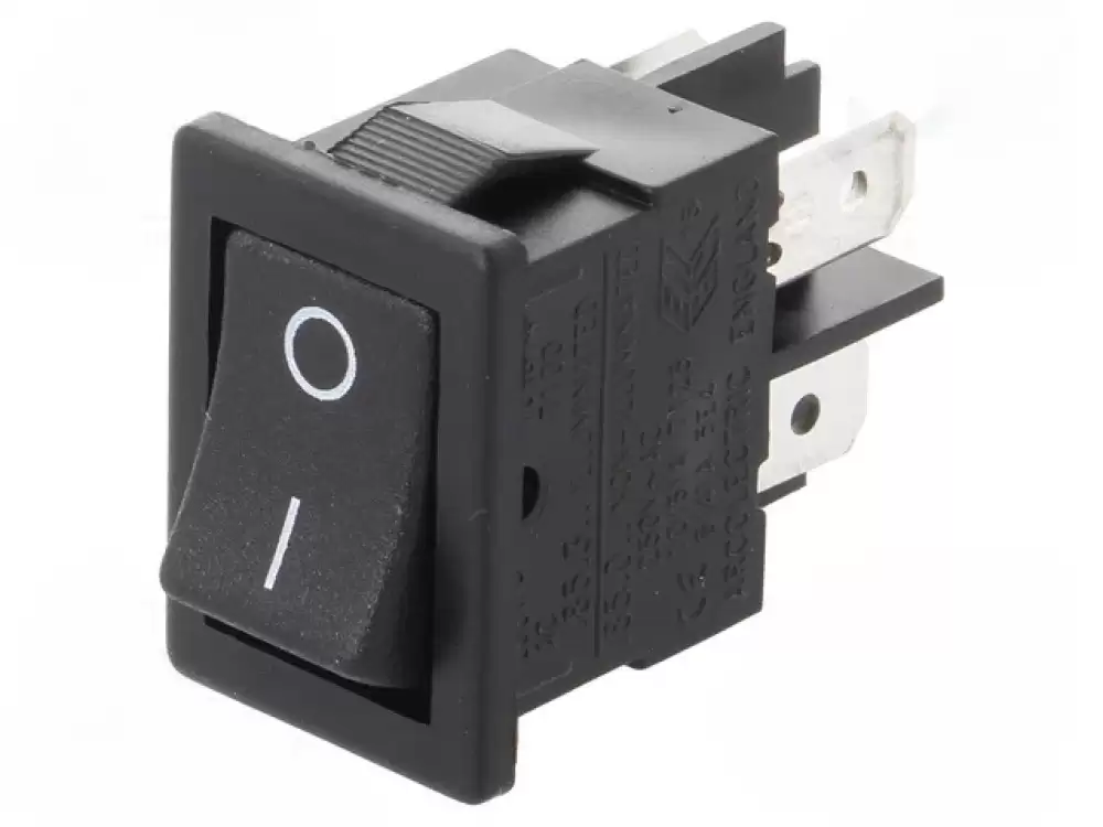 BULGIN- H8550VBBB076W |Rocker Switch 10Amp 250VAC DPST ON-OFF