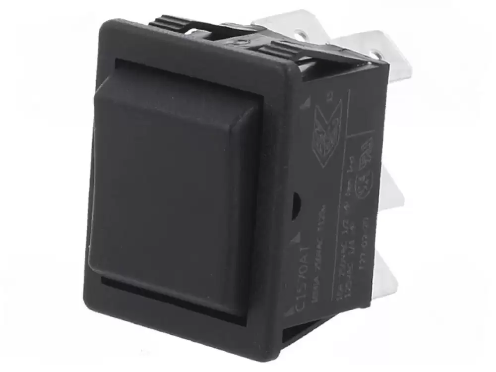 BULGIN-C1570ATAAJ |Rocker Switch 16Amp 250VAC DP3T ON-OFF-ON 