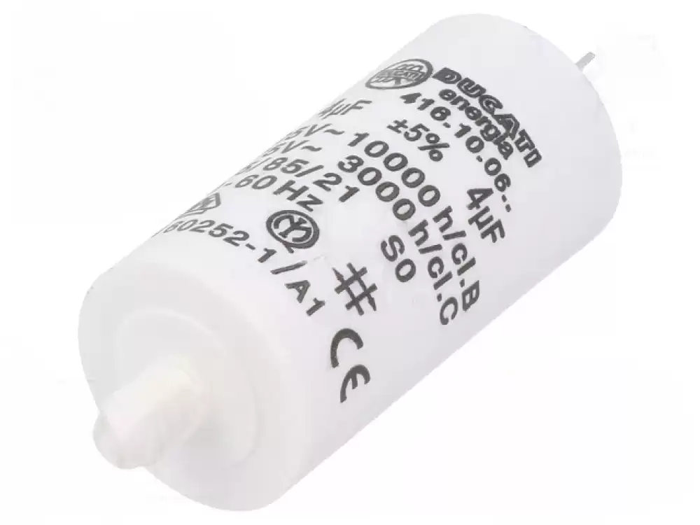 Capacitor 4uF DUCATI ROMANIA  475VAC 28x55mm  5 3000h 416100627