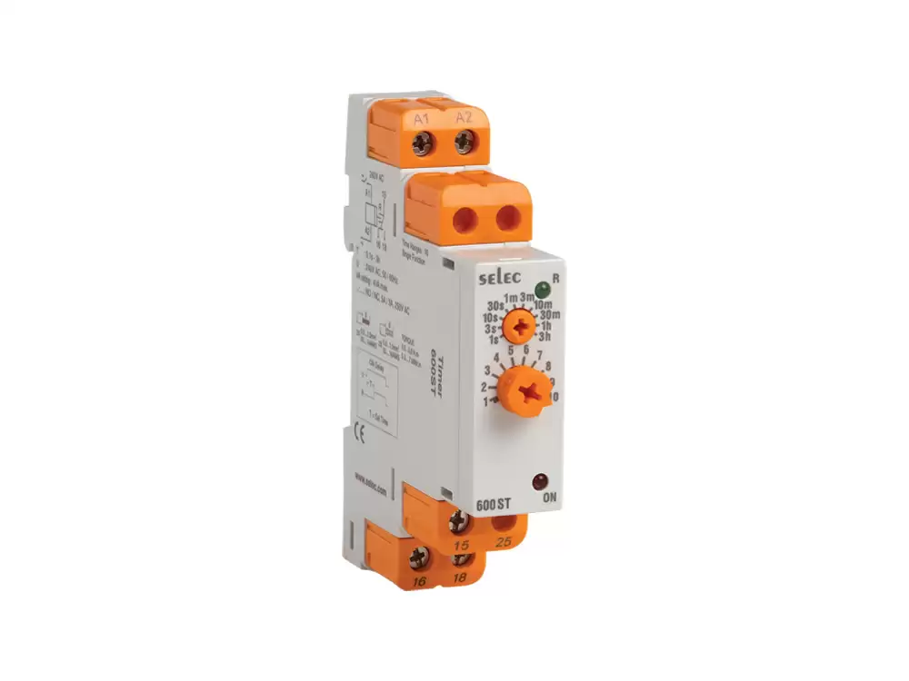 SELEC-600ST-CU, 17.5mm Din Rail Timer