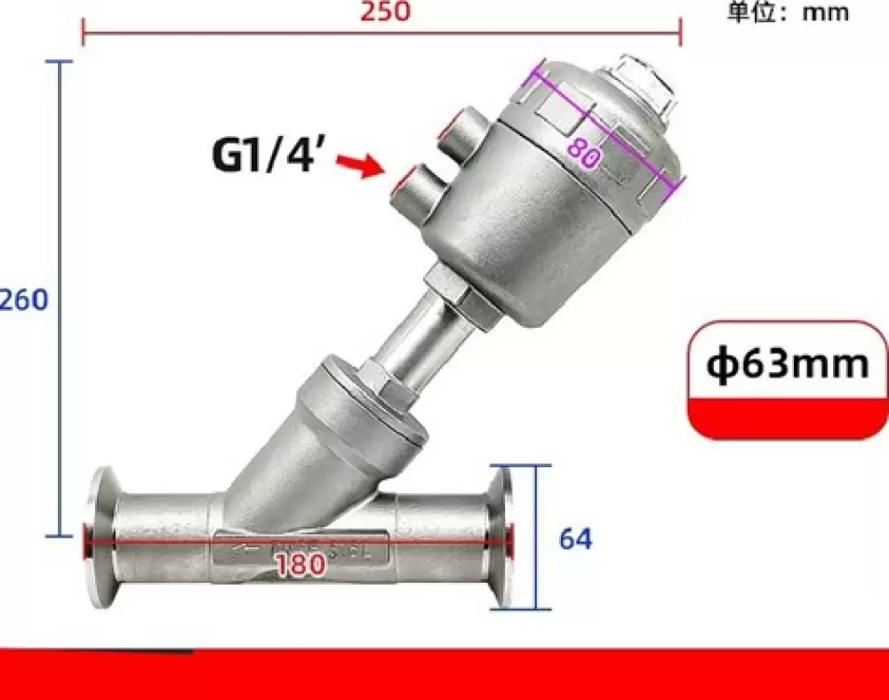 ANGLE SEAT VALVE G14-63MM STEEL HEAD DN40-63MM-SH