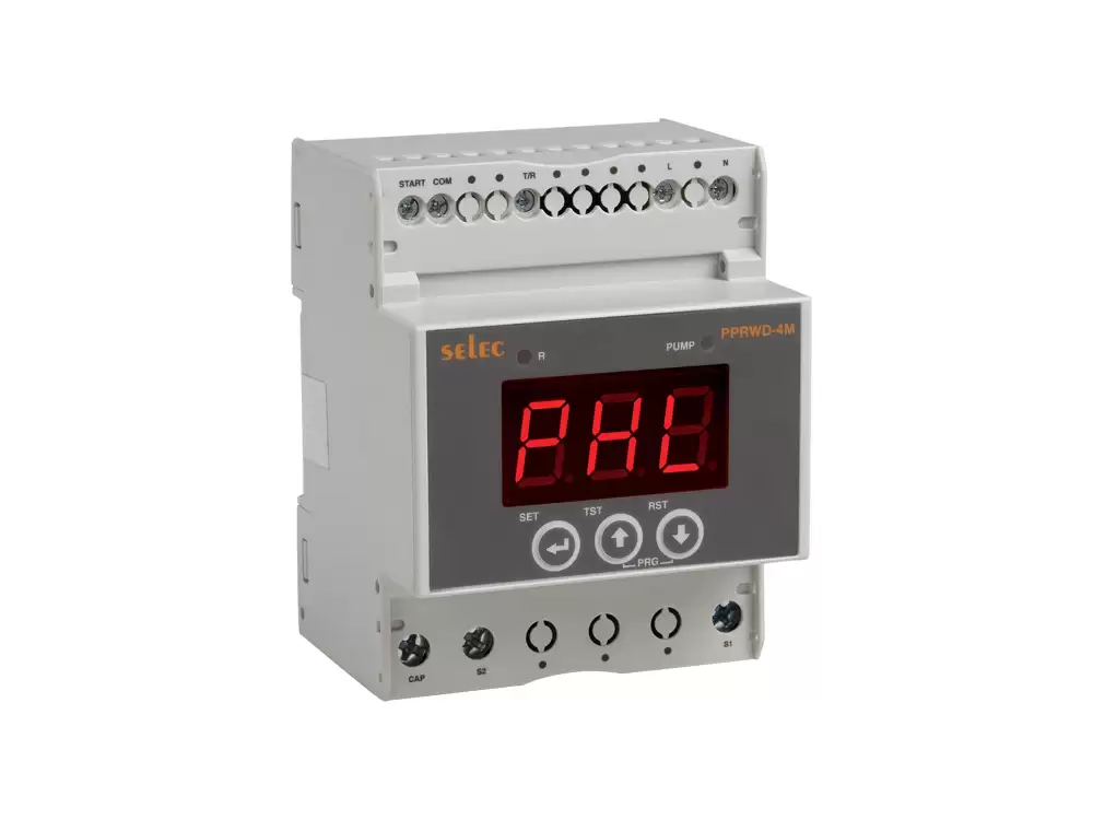 Selec PPRD-4M-1-230V,digital Pump protection relay,1 C/O SPST relay,30A Relay output,180 to 300V AC L-N