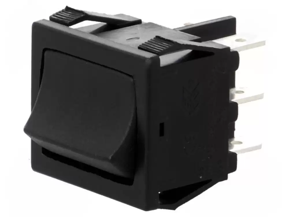 BULGIN- H8670VBBB |Rocker Switch 10Amp 250VAC DP3T ON-OFF-ON 