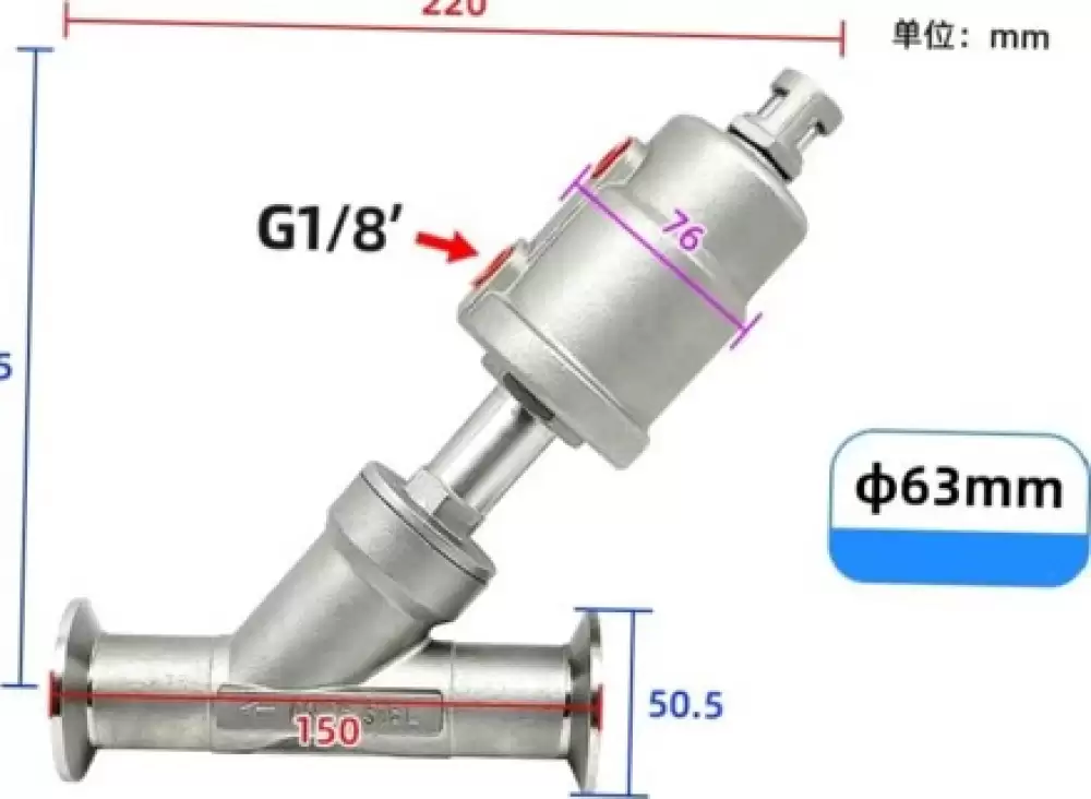 ANGLE SEAT VALVE G14-63MM C STEEL HEAD DN32-63MM-CSH