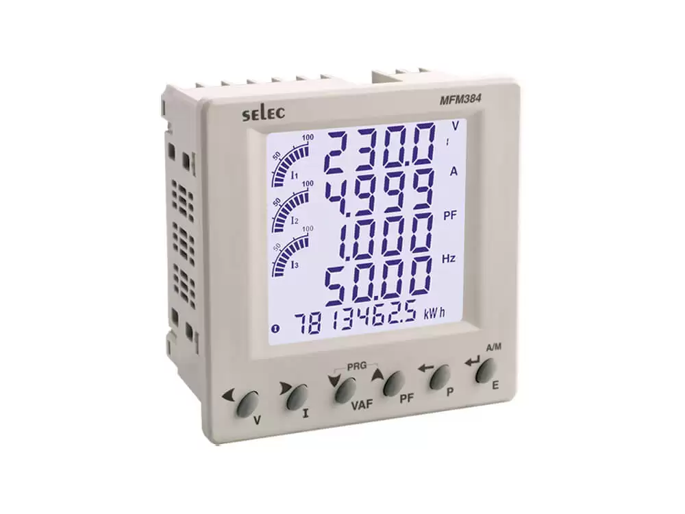 Selec MFM384-C-CU Multifunction Meter,11 to 300V L-N, 19 to 519V L-L measurement,,RS485 Communication MODBUS RTU