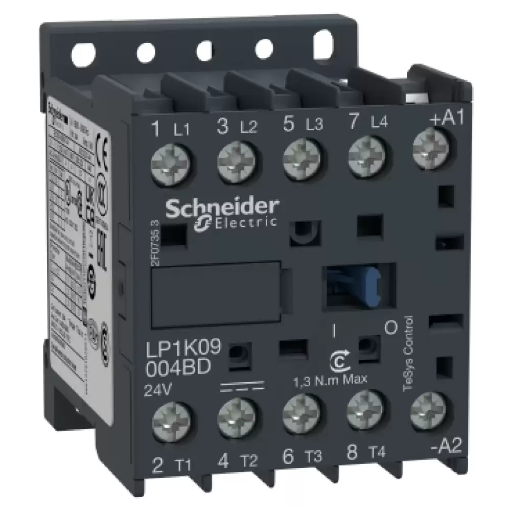 Schneider LP1K1210BD Mini Contactor  12Amp 24VDC,Auxiliary Contact NO