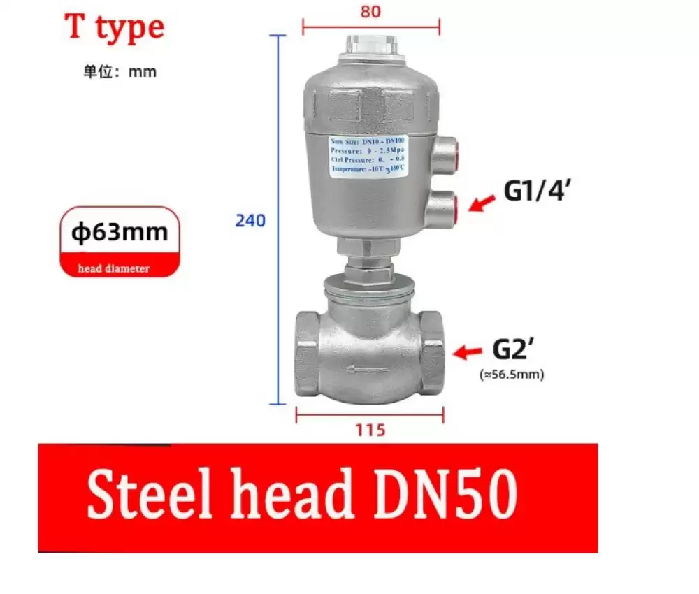 ANGLE SEAT VALVE G14-63MM STEEL HEAD T TYPE  DN50-63MM-TSH