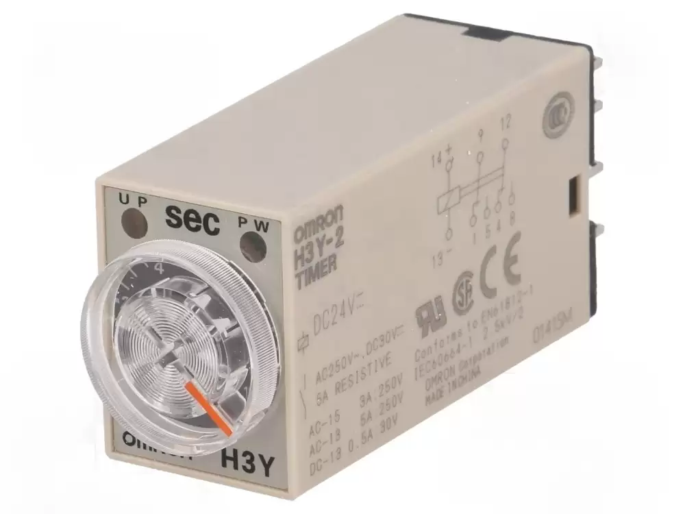 OMRON-H3Y-2 DC24 10S Timer  DPDT 250VAC5A 24VDC 