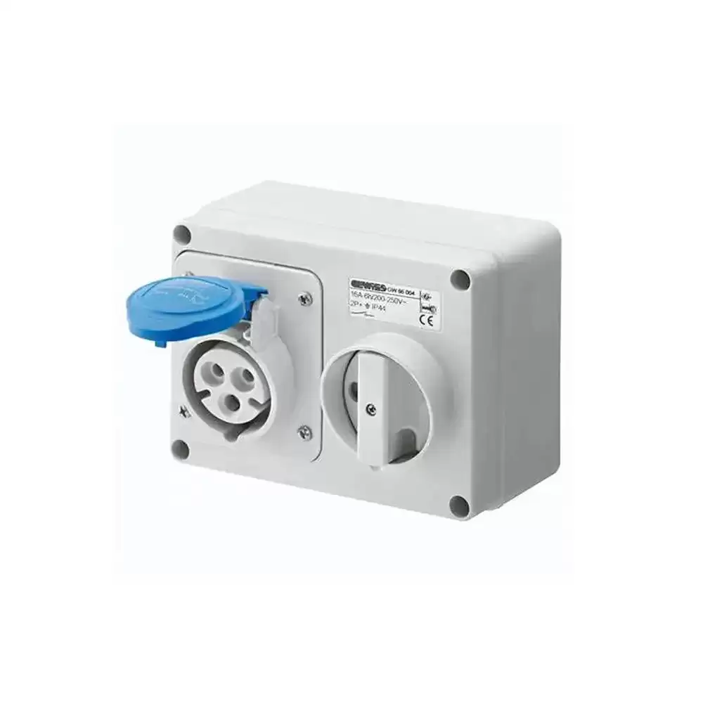 GEWISS, GW66004, 2Pin With Earth Interlocked Socket 16A - Blue