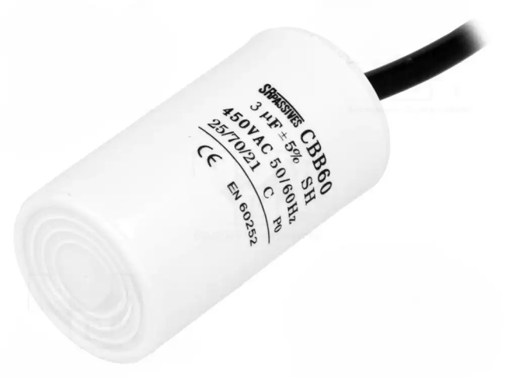 Capacitor 3uF SR PASSIVES 450V 35x60mm -2570C 5 3000h CBB60H-3450