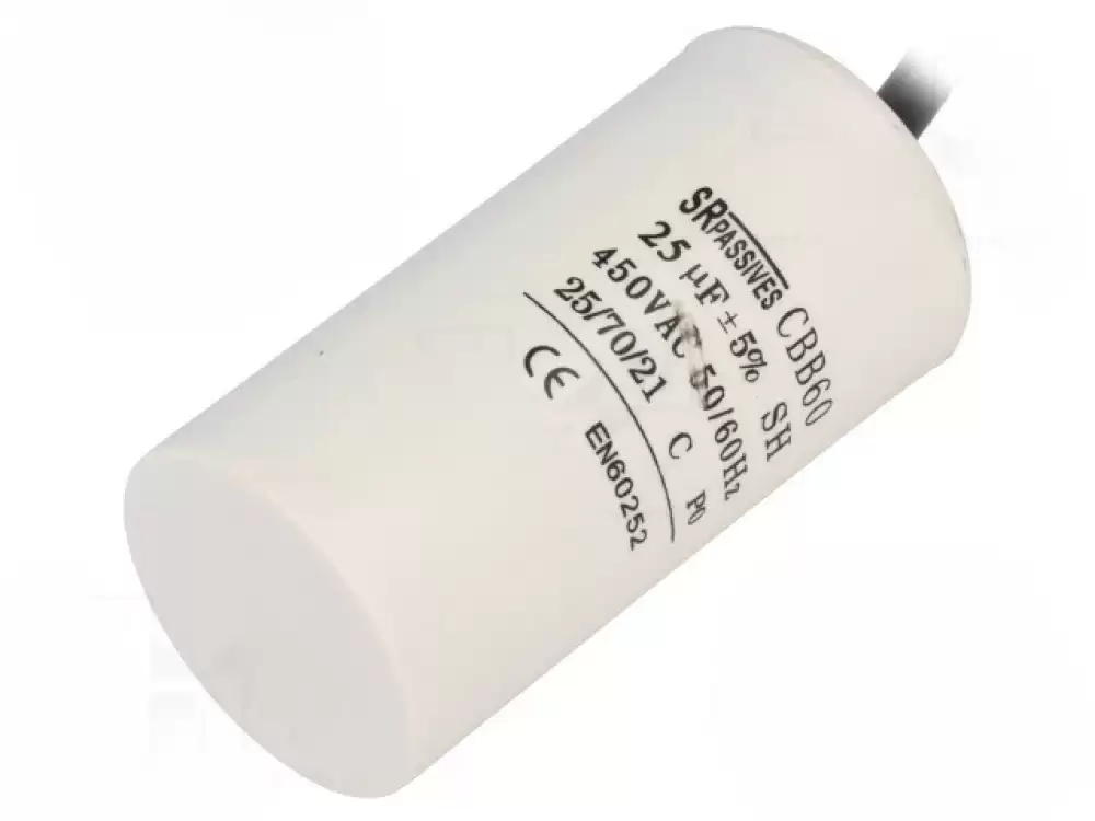 Capacitor 25uF SR PASSIVES 25uF 450V 42x82mm 3000h CBB60H-25450