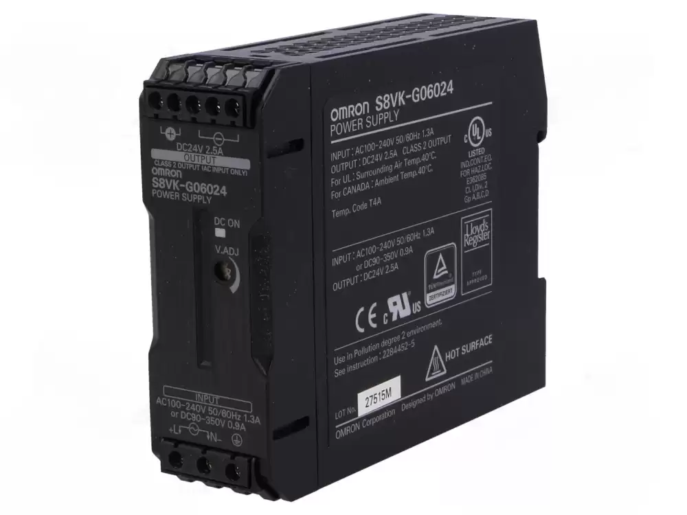 OMRON-S8VK-G06024 Power Supply switched-mode for DIN rail 60W 24VDC 2.5A  