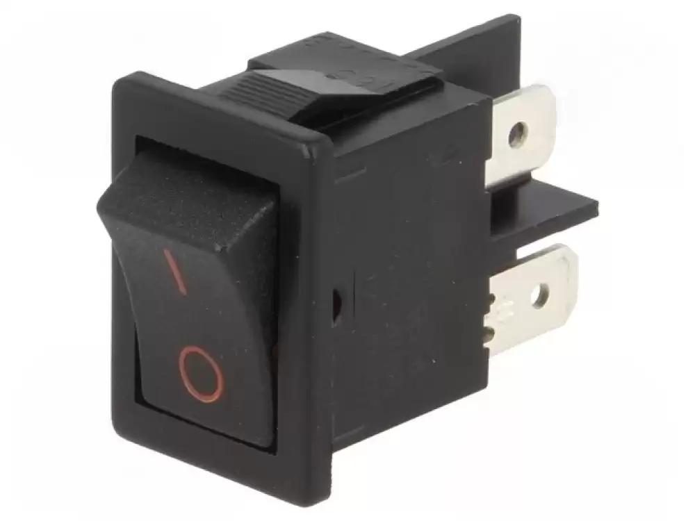 BULGIN-H8550XBBBR076R | Rocker Switch 10Amp 250VAC DPST ON-OFF 