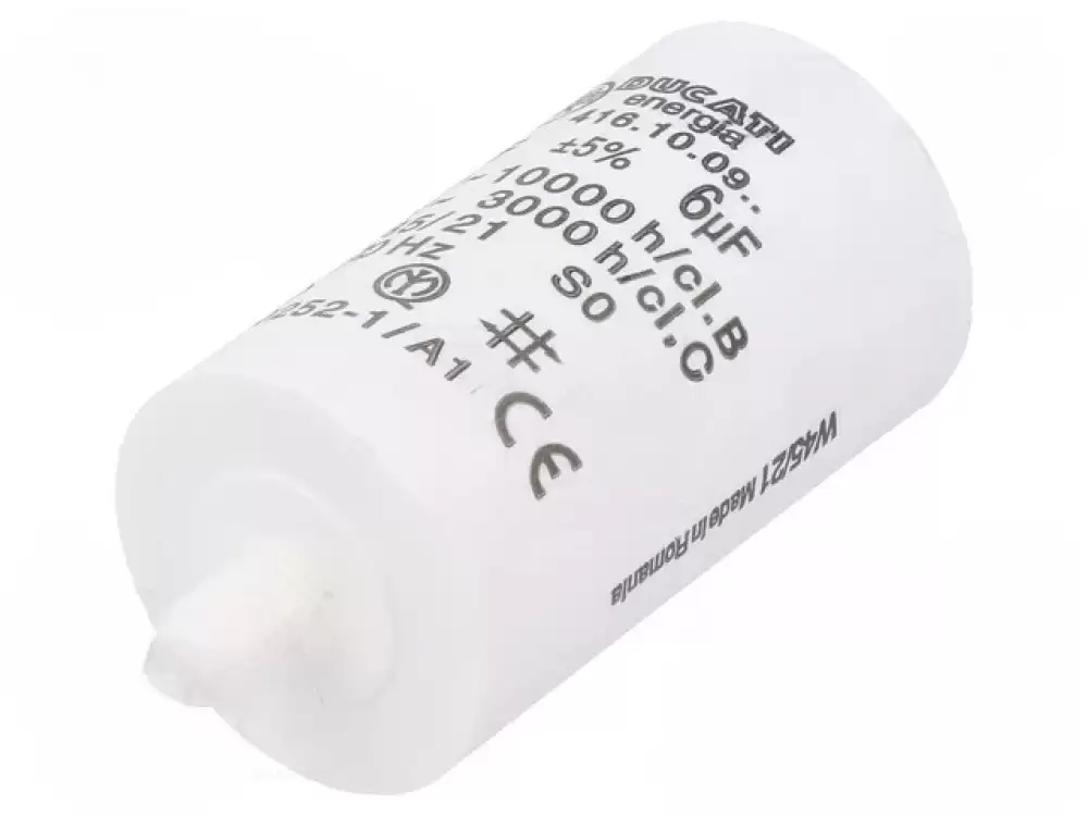 Capacitor 6uF DUCATI ROMANIA 425VAC 32x55mm 416100927