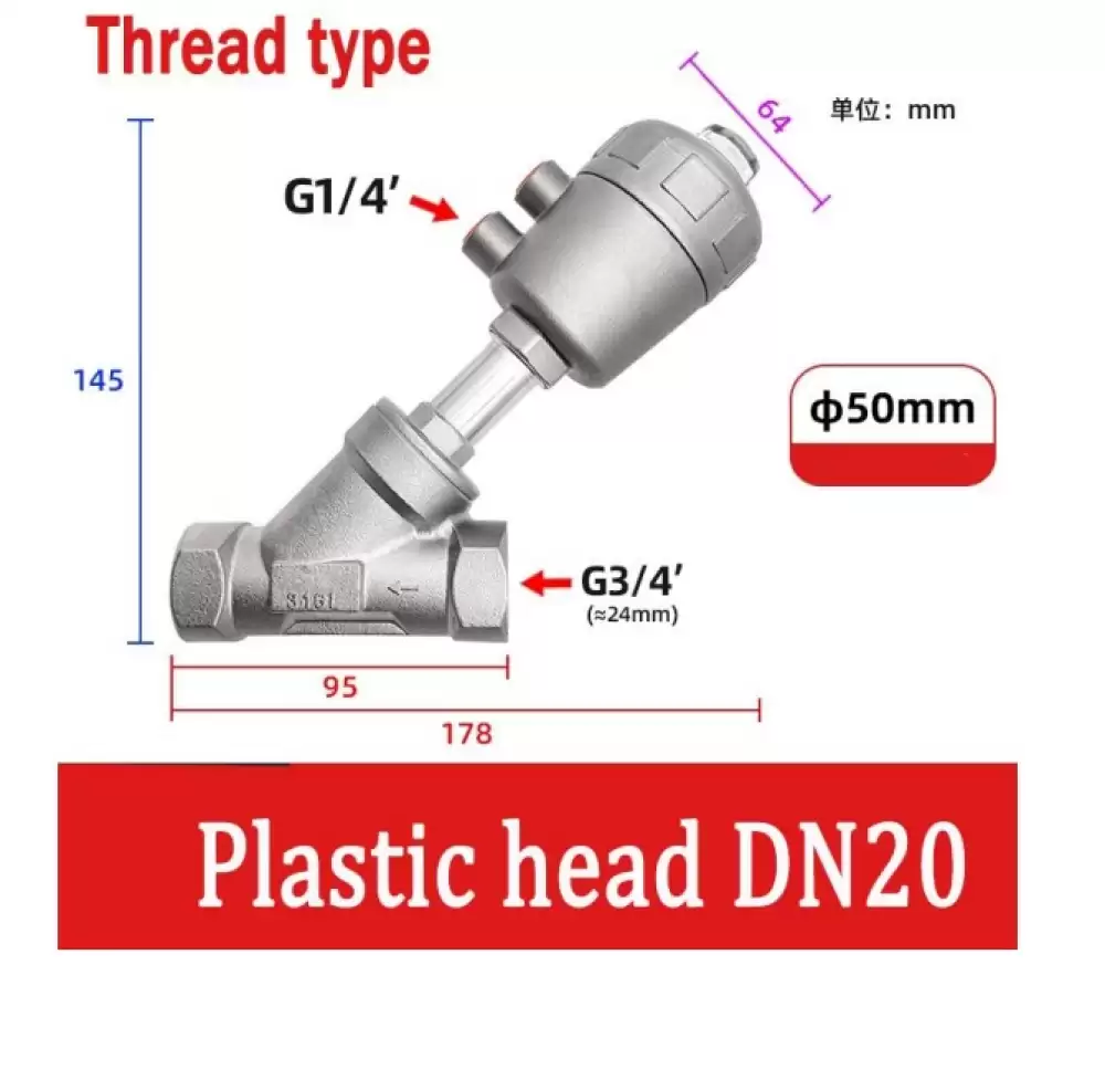 ANGLE SEAT VALVE G14-50MM STEEL HEAD THREAD TYPE  DN20-50MM-TSH