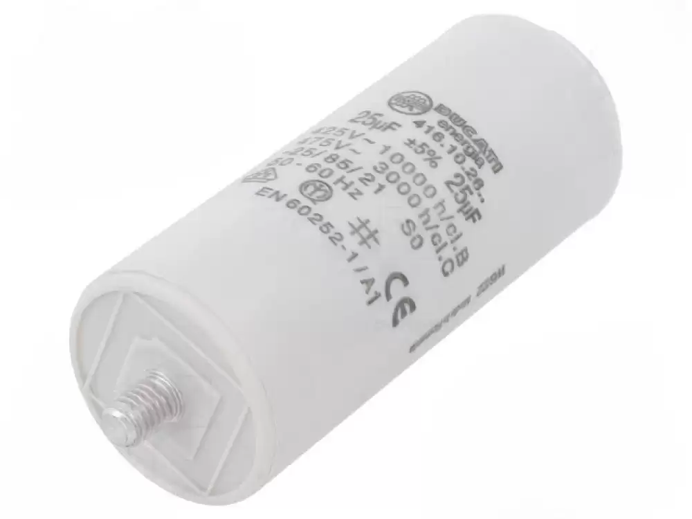 Capacitor 25uF DUCATI ROMANIA 475VAC 40x92mm 416102627