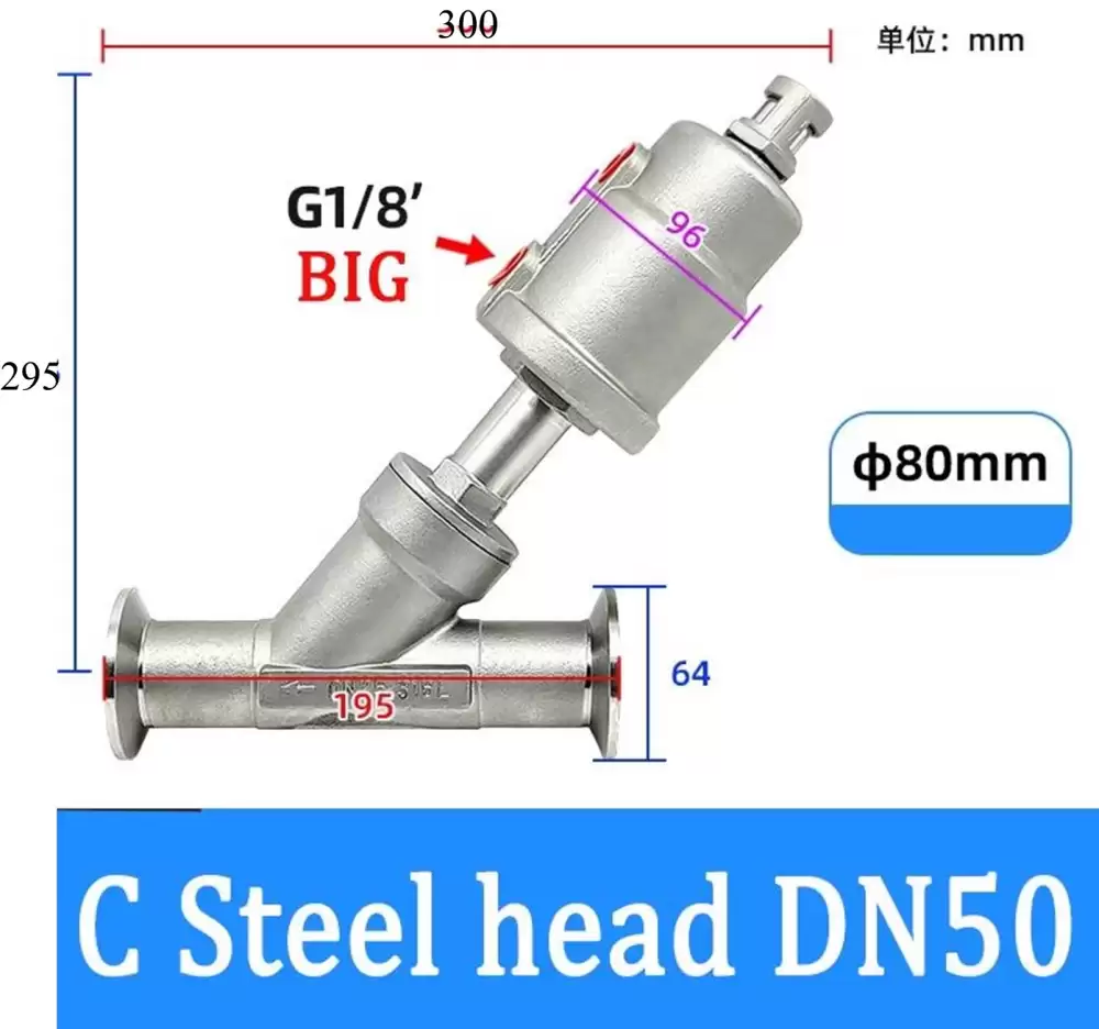 ANGLE SEAT VALVE G14-80MM C STEEL HEAD DN50-80MM-CSH