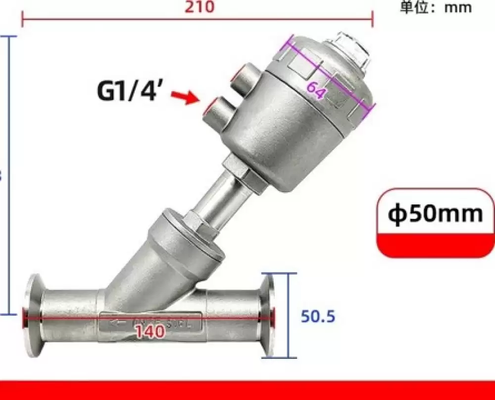 ANGLE SEAT VALVE G14-50MM STEEL HEAD DN25-50MM-SH