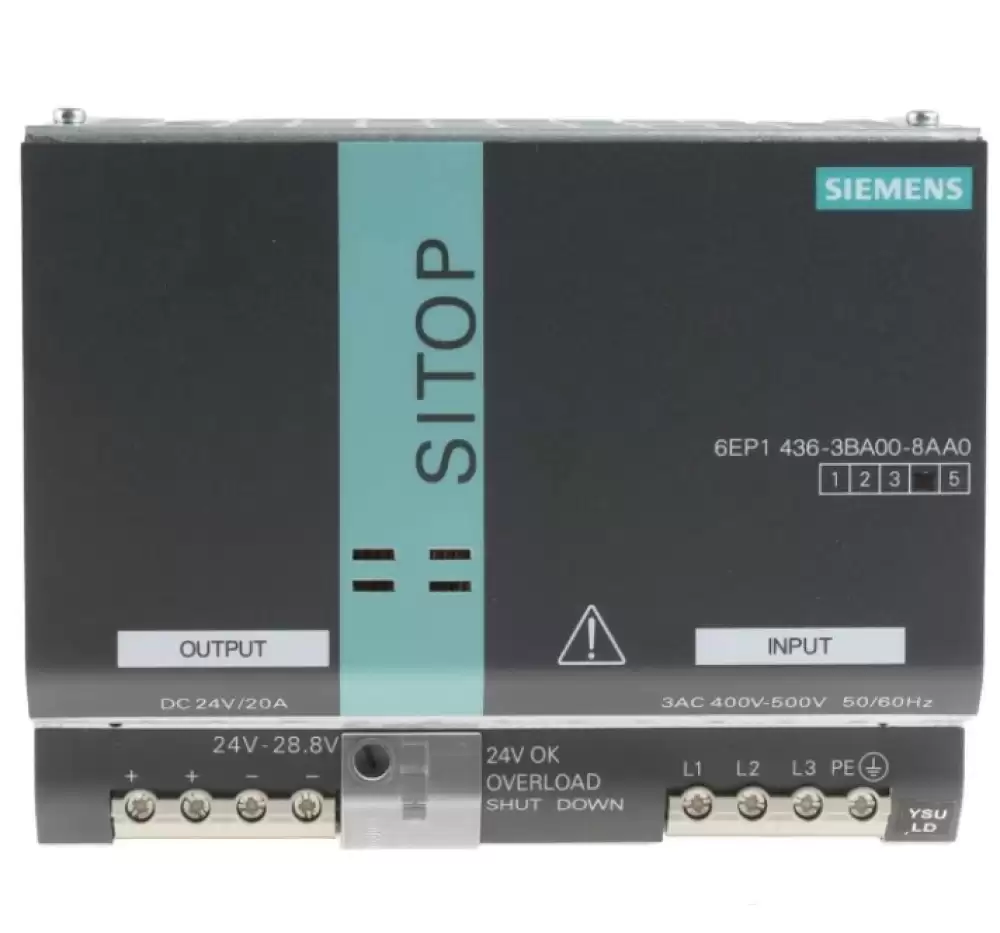 SIEMENS 6EP1436-3BA00 DIN Rail 480W 20A 24VDC