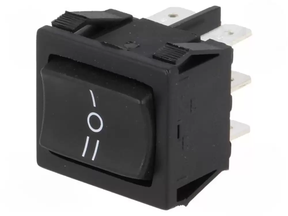 BULGIN - H8670VBBB141W |Rocker Switch 10Amp 250VAC DP3T ON-OFF-ON 