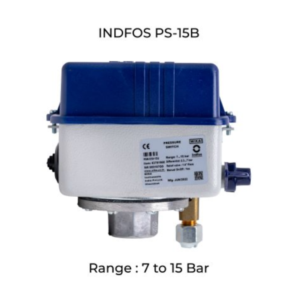 INDFOS PS-15B Adjustable Pressure Switch 7 to 15  Bar