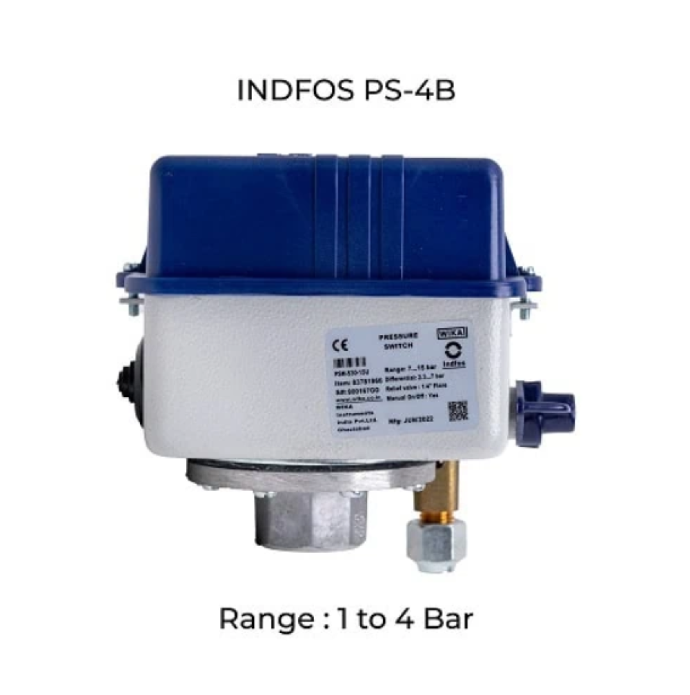 INDFOS PS-4B Adjustable Pressure Switch 1 to 4 Bar