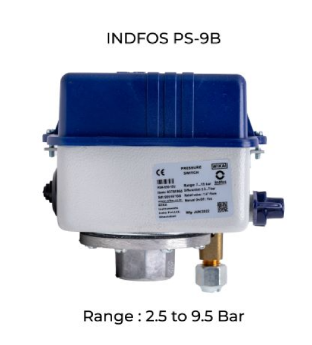 INDFOS PS-9B Adjustable Pressure Switch 2.5to 9.5  Bar